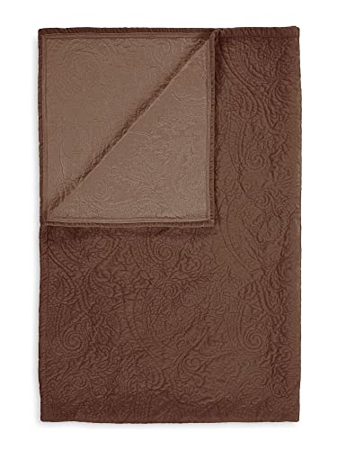 ESSENZA Plaid Roeby Chocolate, 135x170 cm, 100% Polyester Velvet, Plain on Sale